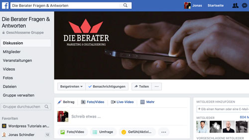 Berater-Facebook-Gruppe